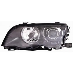 Faro proiettore D2S + H7 con motorino parabola nera cornice nera passeggero - dx