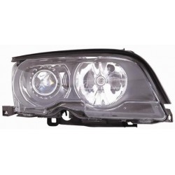 Faro proiettore D2S + H7 con motorino parabola nera cornice nera passeggero - dx