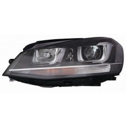 Faro proiettore D3S + H7 con motorino parabola nera guida - sx