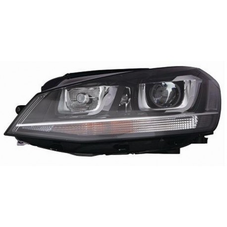 Faro proiettore D3S + H7 con motorino parabola nera guida - sx