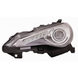 Faro proiettore D4S parabola nera con luce diurna guida - sx