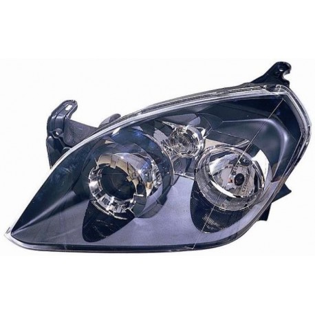 Faro proiettore H1-H7 parabola nera guida - sx