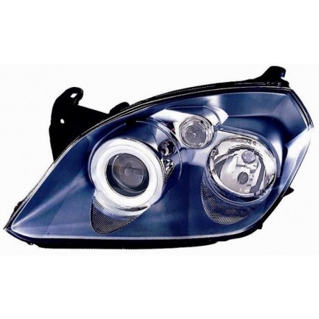 Faro proiettore H1-H7 parabola nera guida - sx