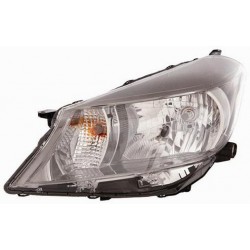 Faro proiettore H4 parabola cromata con bordo superiore nero guida - sx