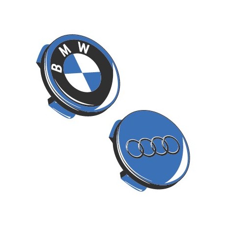 Coprimozzo Fiat logo blu con alloro cromato 50 mm