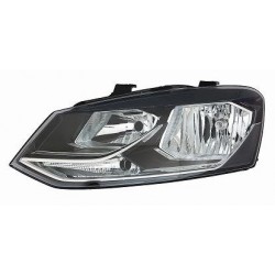 Proiettore Faro H7-H7 con motorino parabola nera guida - sx