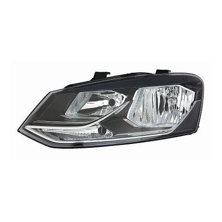 Proiettore Faro H7-H7 con motorino parabola nera guida - sx