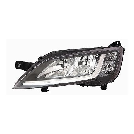 Proiettore Faro H7-H7 con motorino parabola nera guida - sx