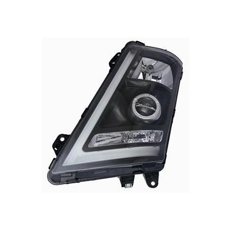 Proiettore Faro Xenon D1S-H1 regolazione manuale a led parabola nera guida - sx