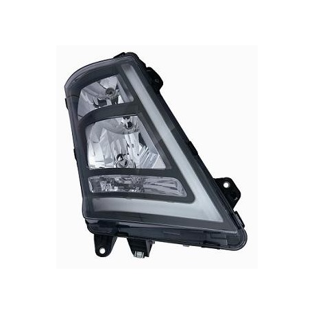 Proiettore Faro H7-H1 regolazione manuale a led parabola nera passeggero - dx