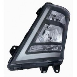 Proiettore Faro H7-H1 regolazione manuale a led parabola nera guida - sx