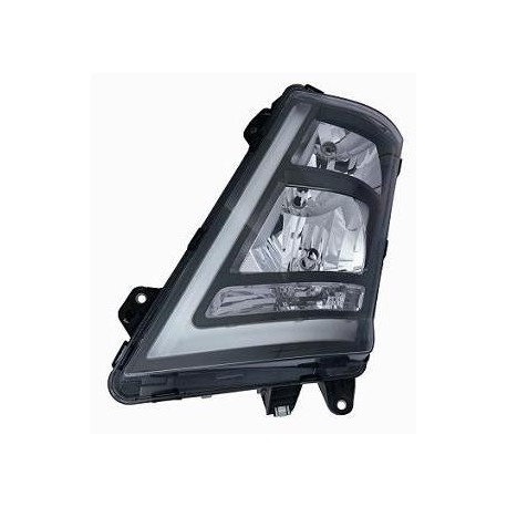 Proiettore Faro H7-H1 regolazione manuale a led parabola nera guida - sx