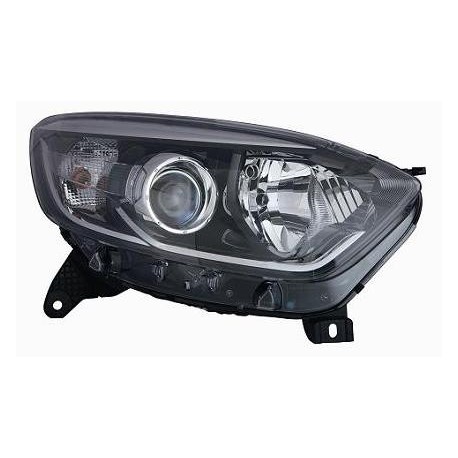 Proiettore Faro H1-H1 con motorino parabola nera con bordo cromato passeggero - dx