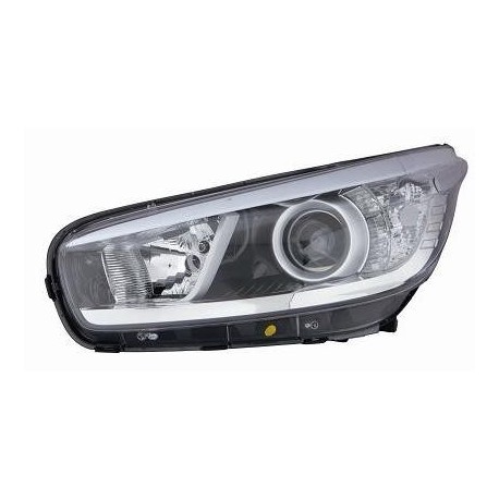 Proiettore Faro H7-H7 con motorino parabola nera guida - sx