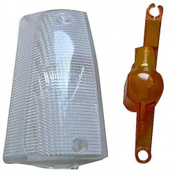 Lente anteriore bianca guida - sx