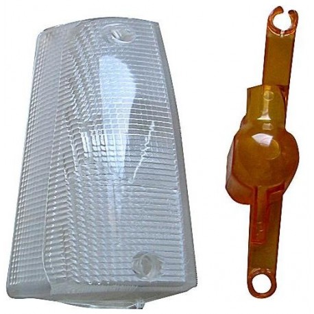 Lente anteriore bianca guida - sx