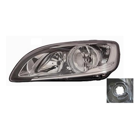 Proiettore Faro H7-H9 con motorino parabola nera guida - sx