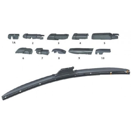 Kit coppia spazzole tergicristallo 335 mm Ecoflat con 10 adattatori