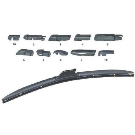 Kit coppia spazzole tergicristallo 425 mm Ecoflat con 10 adattatori