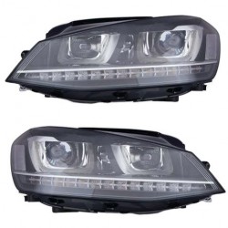 Kit Proiettori fari H7 con lenticolare a led con motorino sx + dx