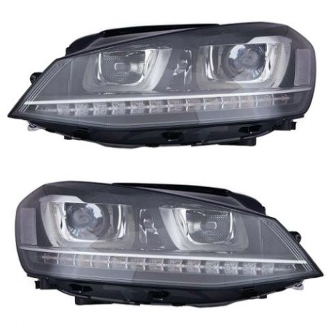 Kit Proiettori fariE H7 con lenticolare a led con motorino sx + dx