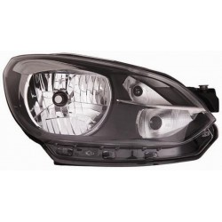 Faro proiettore H4 parabola nera con bordo nero passeggero - dx