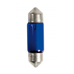 12V Blue Dyed Glass Lampada siluro - C10W - 11x35 mm - 10W - SV8.5-8 - 2 pz in blister