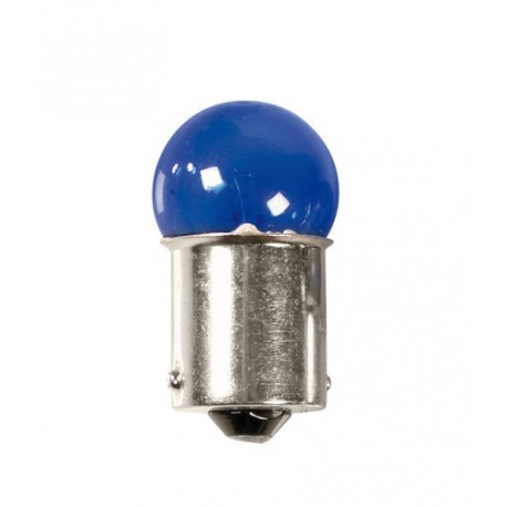 12V Blue Dyed Glass Lampada sferica - R5W - 5W - BA15s - 2 pz in blister