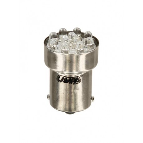 12V Lampada Multi-Led 11 Led - R10W - BA15s - 1 pezzo in blister - Rosso