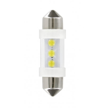 12V Lampada siluro 3 Led - C5W - 10x35 mm - SV8.5-8 - 2 pz in blister - Bianco