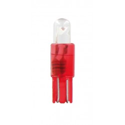 12V Micro lampada zoccolo plastica 1 Led - T5 - W2x4.6d - 2 pz in blister - Rosso