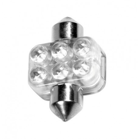 12V Lampada siluro 6 Led - 18x31 mm - SV8.5-8 - 1 pezzo in blister - Blu