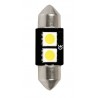 12V Hyper-Led 6 - 2 SMD x 3 chips - 10x32 mm - SV8.5-8 - 1 pezzo in blister - Bianco - Doppia polarita' - Resistenza incorporata