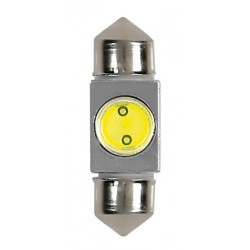 12V Hyper-Led 2 - 1 SMD x 2 chips - 10x31 mm - SV8.5-8 - 1 pezzo in blister - Bianco