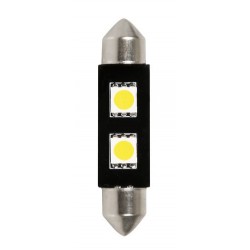 12V Hyper-Led 6 - 2 SMD x 3 chips - 10x42 mm - SV8.5-8 - 1 pezzo in blister - Bianco - Doppia polarita' - Resistenza incorporata
