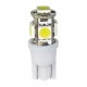 12V Hyper-Led 15 - 5 SMD x 3 chips - T10 - W2.1x9.5d - 2 pz in blister - Bianco - Doppia polarita'
