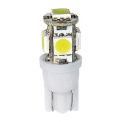 12V Hyper-Led 15 - 5 SMD x 3 chips - T10 - W2.1x9.5d - 2 pz in blister - Bianco - Doppia polarita'