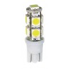 12V Hyper-Led 27 - 9 SMD x 3 chips - T10 - W2.1x9.5d - 2 pz in blister - Bianco - Doppia polarita'