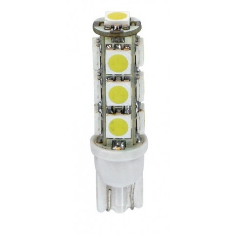 12V Hyper-Led 39 - 13 SMD x 3 chips - T10 - W2.1x9.5d - 2 pz in blister - Bianco - Doppia polarita'