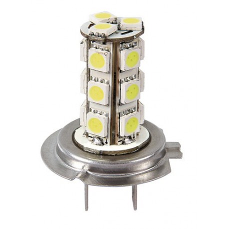 12V Hyper-Led 54 - 18 SMD x 3 chips - H7 - PX26d - 2 pz - Scatola Plast. Bianco