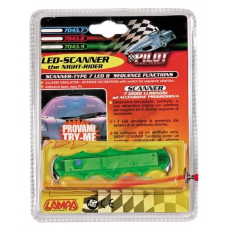 Scanner 7 Led 12V Deterrente simulatore antifurto - verde