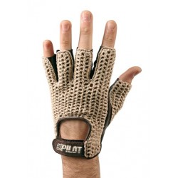 Pilot-1 guanti guida mezze dita - M - Marrone