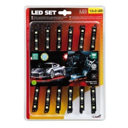 Hyper-Led Set 12x3 strisce decorative a led - 12V - rosso