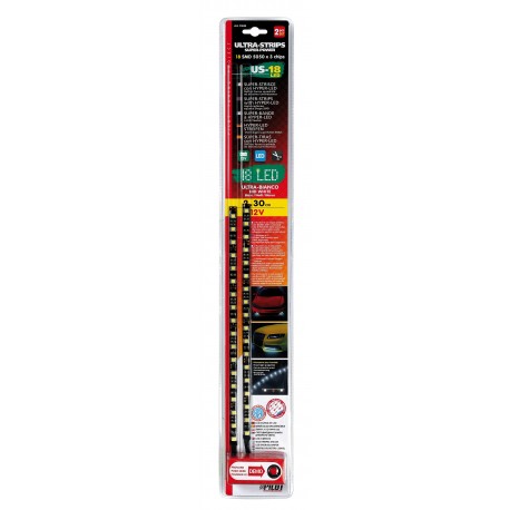 Ultra-Strips 12V - 18 Led - 2x30 cm - bianco