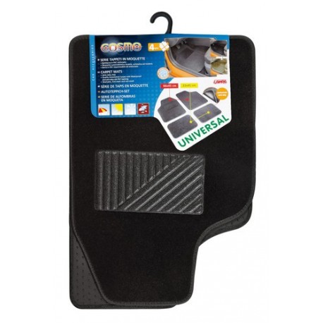Cosmo serie tappeti in moquette universali 4 pz - nero