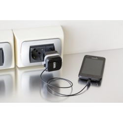 Caricabatteria da rete Micro Usb con 1 porta Usb - Fast Charge - 2400 mA - 100/230V