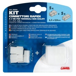 Kit 10 connettori rapidi a 2 vie per terminali non isolati
