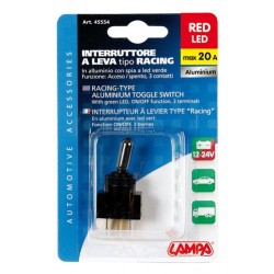 Interruttore a leva 3 contatti - 12/24V - rosso - 20A