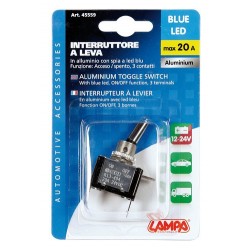 Interruttore a leva 2 contatti - 12/24V - blu - 20A