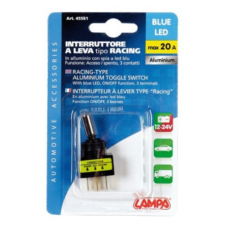 Interruttore a leva 3 contatti - 12/24V - blu - 20A